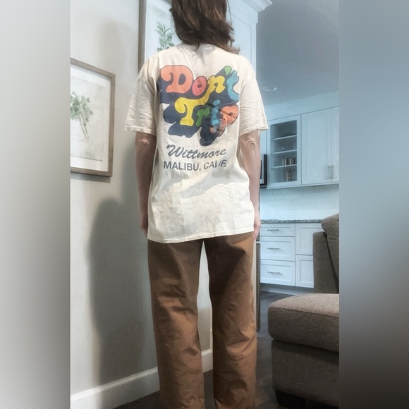 FREE & EASY DON'T TRIP MALIBU DROP SHADOW VANILLA PASTEL T-SHIRT XL - Picture 7 of 7